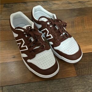 New Balance Men's Chocolate Brown and White Sneakers